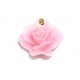 Bougie forme de Rose - Rose - Médaille Ange Protecteur