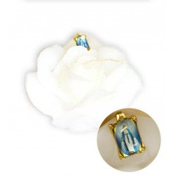 Bougie forme de Rose - Blanche - Médaille de la Vierge Miraculeuse
