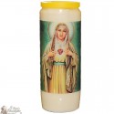 Novene Kerze - Weiss - Heilige Herz von Maria