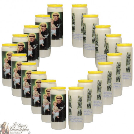Bougies Neuvaines - Blanches - Saint Antoine de Padoue - (Multilingue)
