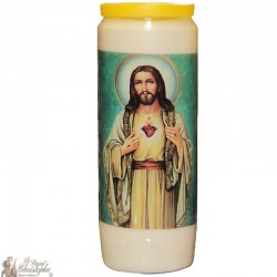 Novene Kerze - Weiss - Heilige Herz von Jesus