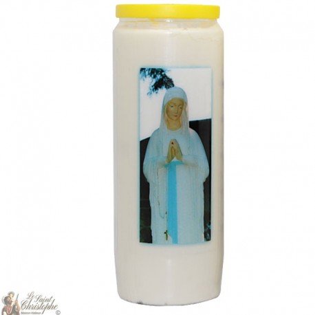 Candles Novena - White - "Our Lady of Banneux - blue" (Multilingual)