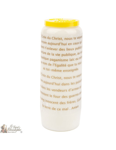 Bougies Neuvaines - Blanches Pape François - modèle 01 - prière français