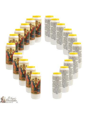 Bougie Neuvaine de Saint Michel prière Français - Modèle 1 