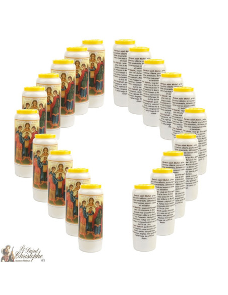 Bougie Neuvaine de Saint Michel prière Français - Modèle 1 
