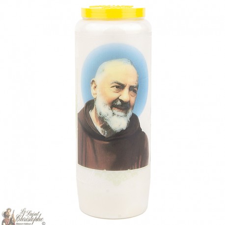 Novene Kerze - Weiss - "Padre Pio"