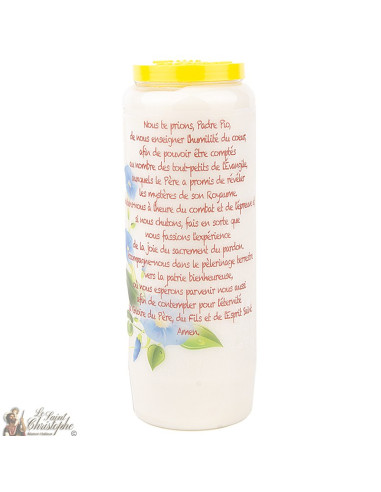 Bougies Neuvaines - Blanches au Padre Pio - Prière français