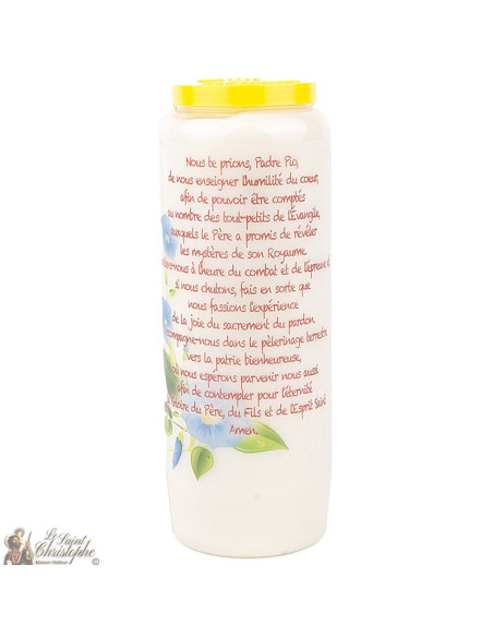 Bougies Neuvaines - Blanches au Padre Pio - Prière français