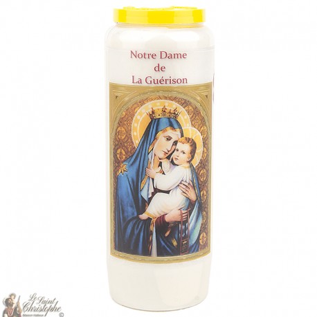 Bougies Neuvaines - Blanches Notre Dame de la Guérison - prière Français
