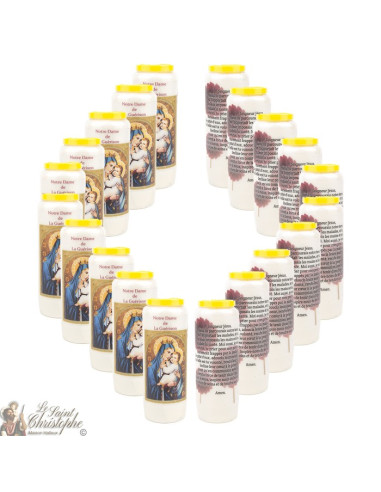 Bougies Neuvaines - Blanches Notre Dame de la Guérison - prière Français