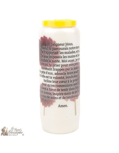 Bougies Neuvaines - Blanches Notre Dame de la Guérison - prière Français
