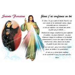 Pegatina para vela de novena con oración - Santa Faustina y Cristo Misericordioso