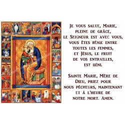 Autocollant bougie de neuvaine avec prière français - Notre Dame du rosaire