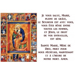Autocollant bougie de neuvaine avec prière - Notre Dame du rosaire
