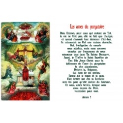 sticker with French  prayer - The souls in purgatory