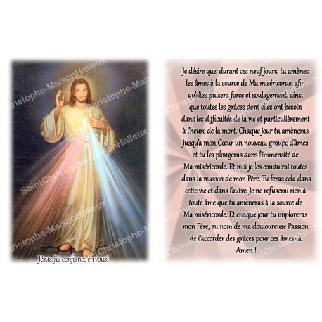 Autocollant bougie de neuvaine avec prière français -Christ misericordieux 3