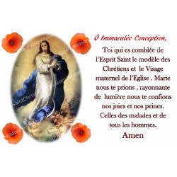 Autocollant bougie de neuvaine avec prière - Immaculée conception