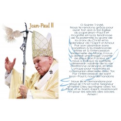 Aufgleber für Novenkerzen mit Gebet  - Johannes Paul II taube 