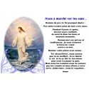 Sticker of novena candle with prayer - Jesus walking on water
