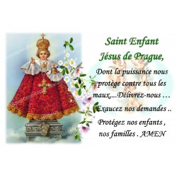 Aufkleber für Novenenkerze mit Gebet - Heiliges Prager Jesuskind