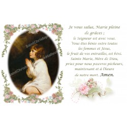 Novena candle sticker with prayer - Hail Mary 1