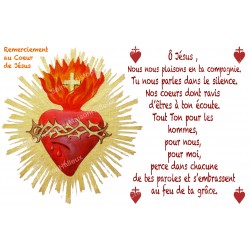 Novena candle sticker with prayer - Thanks to the Heart of Jesus