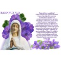 Pegatina francés con la oración – Banneux N.D. violeta