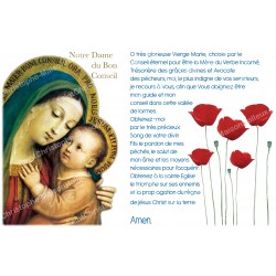 sticker with French  prayer - Our Lady of Good Counsel