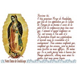 Novena candle sticker with prayer - Our Lady of Guadalupe