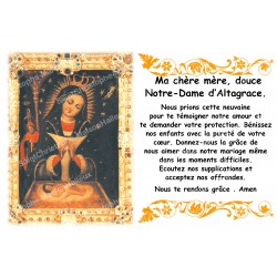 sticker with French  prayer - Our Lady of Altagrace