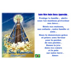 sticker with French  prayer - Our Lady of Aparecida