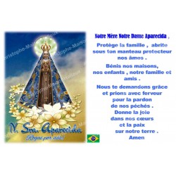 Autocollant pour bougie de neuvaine avec prière - Notre Dame d'Aparecida