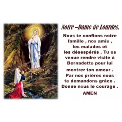 Autocollant bougie de neuvaine avec prière - Notre Dame de Lourdes 1