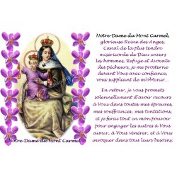sticker with French  prayer - Our Lady of Mount Carmel 1