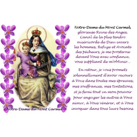 Autocollant bougie de neuvaine avec prière français - Notre Dame du mon mont carmel 1