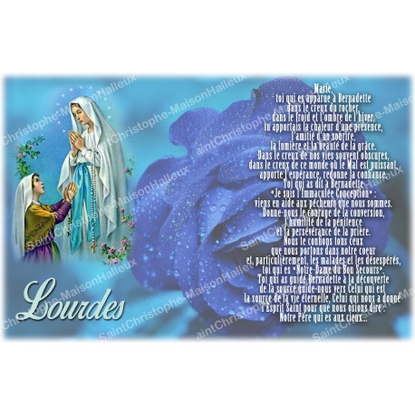Autocollant bougie de neuvaine avec prière français - Notre dame de Lourdes