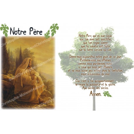 Autocollant bougie de neuvaine avec prière français - Notre Père