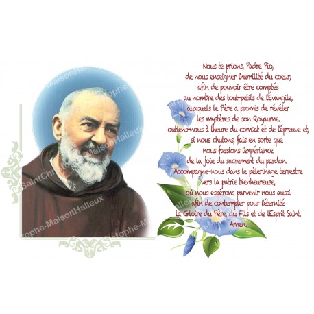 Autocollant bougie de neuvaine avec prière français - Padre Pio