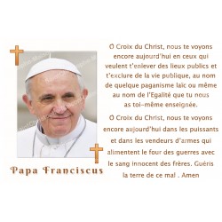 sticker with French  prayer - Pope Francis 1