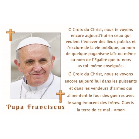 Autocollant bougie de neuvaine avec prière français - Pape François 1