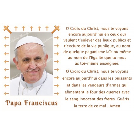 Autocollant bougie de neuvaine avec prière français - Pape François 2