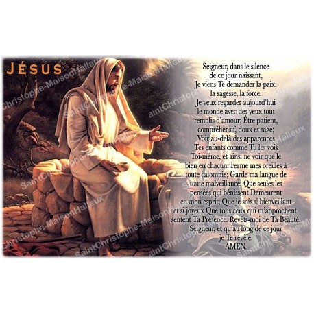 Autocollant bougie de neuvaine avec prière français - Jésus 2