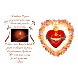 Autocollant pour bougie de neuvaine avec prière - Neuf jours