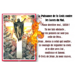 Adesivo per candela votiva con preghiera - Potere della Croce