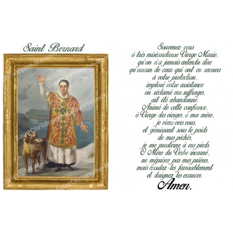 Autocollant bougie de neuvaine avec prière français - Saint Bernard