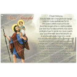 Novena candle sticker with prayer - Saint Christopher
