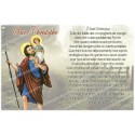 Novena candle sticker with prayer - Saint Christopher