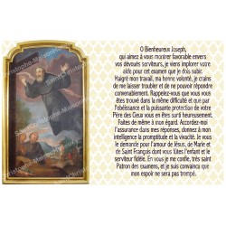 Autocollant bougie de neuvaine avec prière français - Saint Joseph de Cupertino
