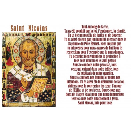 Autocollant bougie de neuvaine avec prière français - Saint Nicolas 2