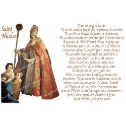 Autocollant pour bougie de neuvaine avec prière - Saint Nicolas 1